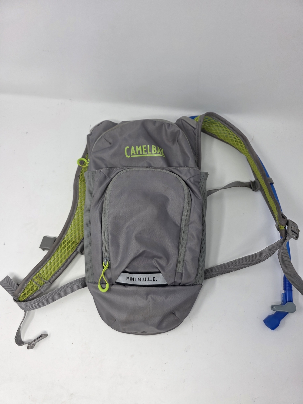 CamelBak Mini M.U.L.E. Hydration Backpack Grey Lime Green with 1.5L Reservoir